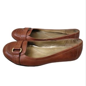 NATURALIZER HERMIA Saddle Tan Women's Leather Comfort Loafers in Box SIZE 8.5M